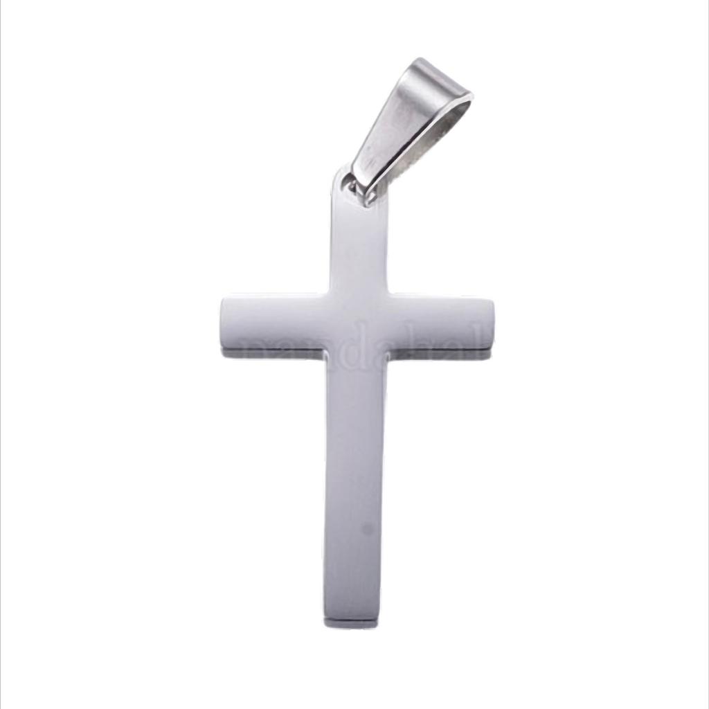 Pure Line Cross Schlichter Kreuz-Anhänger aus Edelstahl – 28 × 15,5 × 1,9 mm