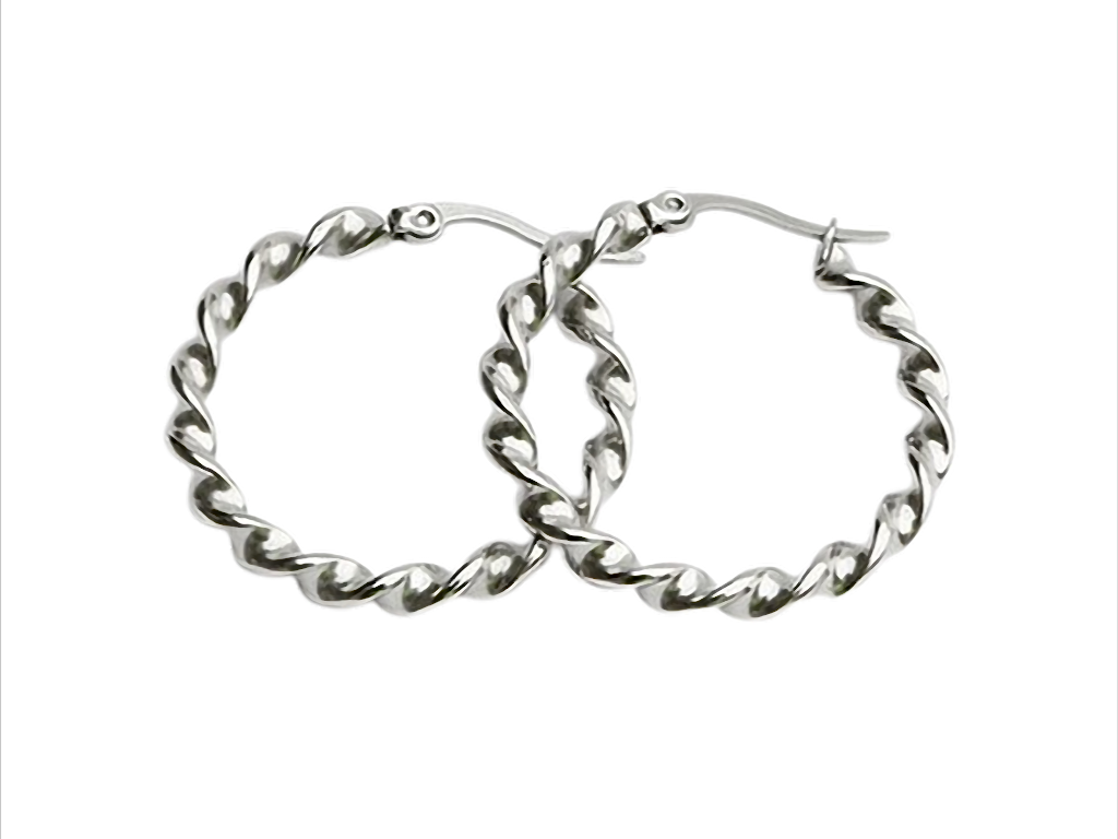 TwistAura Gedrehte Creolen aus Edelstahl, Ø 15  20  25  30  40 50