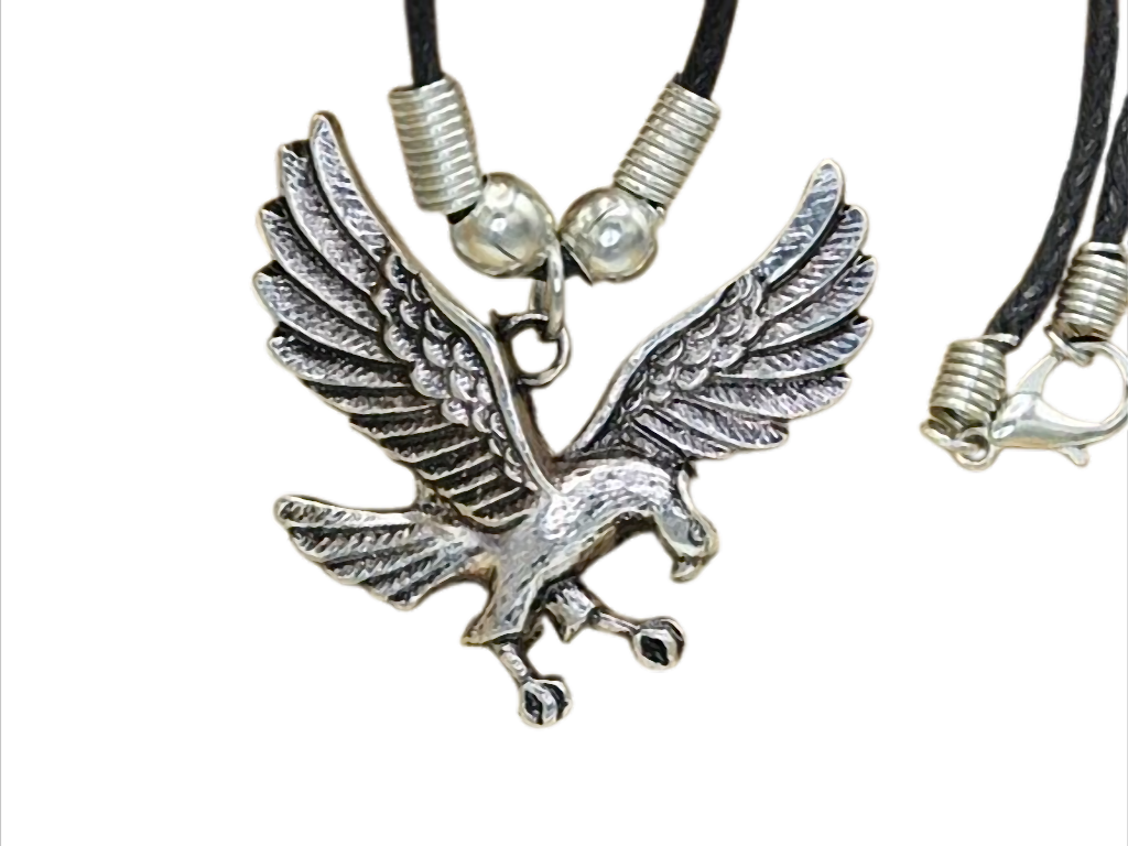Kette mit Adleranhänger am Wachsband – 38 cm