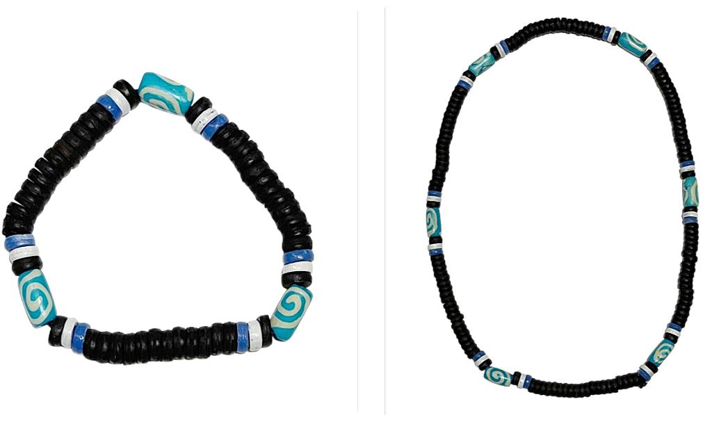 Ocean Wave Spirit Heishi Kette Armband aus Kokos – Stretch Halskette