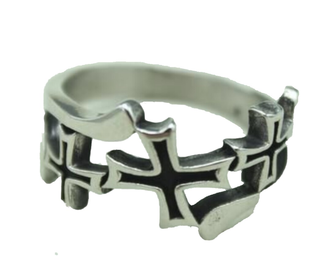 Kreuzring Ring Fingerring Edelstahl Eisernes Kreuz Biker Rocker