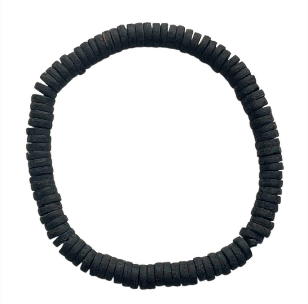 Heishi Armband aus Kokos – Stretch schwarz
