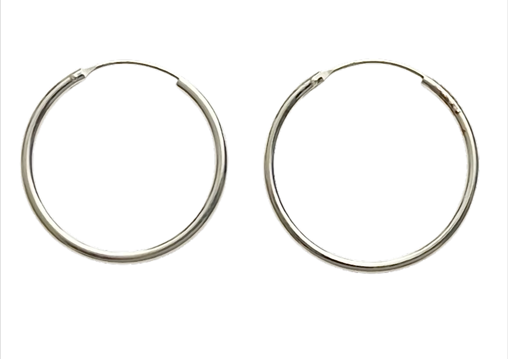 Silver Classic Hoops Creolen 925 Sterling Silber – 2 mm Stärke, Ø 8 bis 70 mm