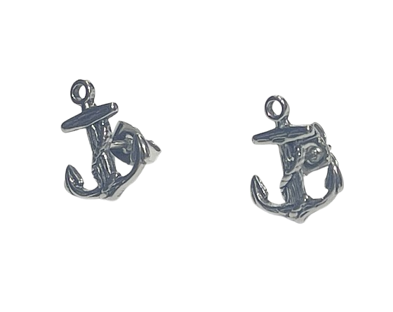 Nautic Spirit Studs Ohrstecker Ankeraus Edelstahl – ca. 12 × 15 mm