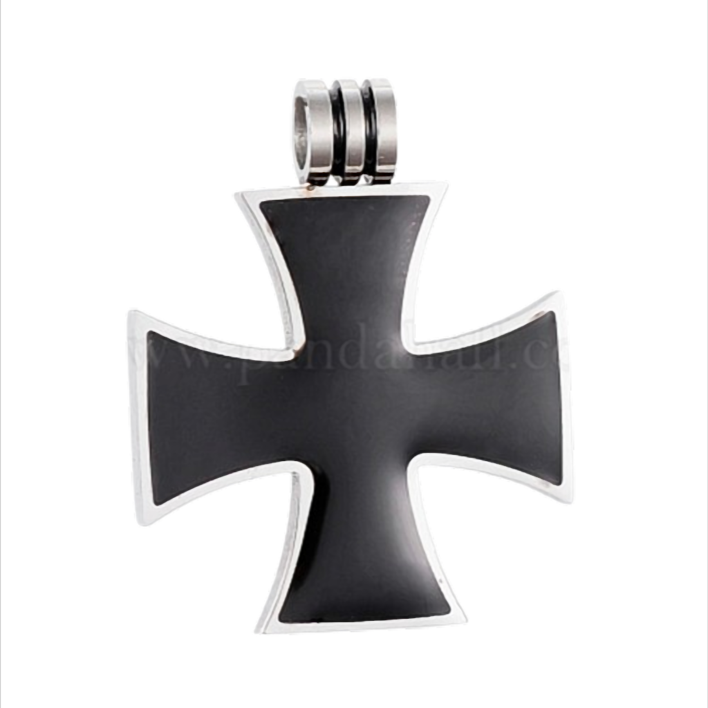 Iron Knight Cross Templer Kreuz Anhänger Edelstahl schwarz – 31 × 25 × 6 mm