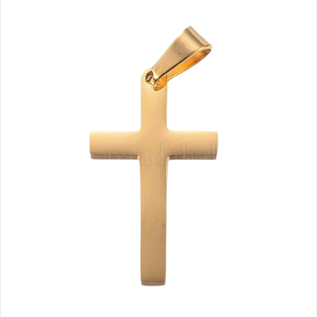 Pure Line Cross Schlichter Kreuz-Anhänger aus Edelstahl – 28 × 15,5 × 1,9 mm