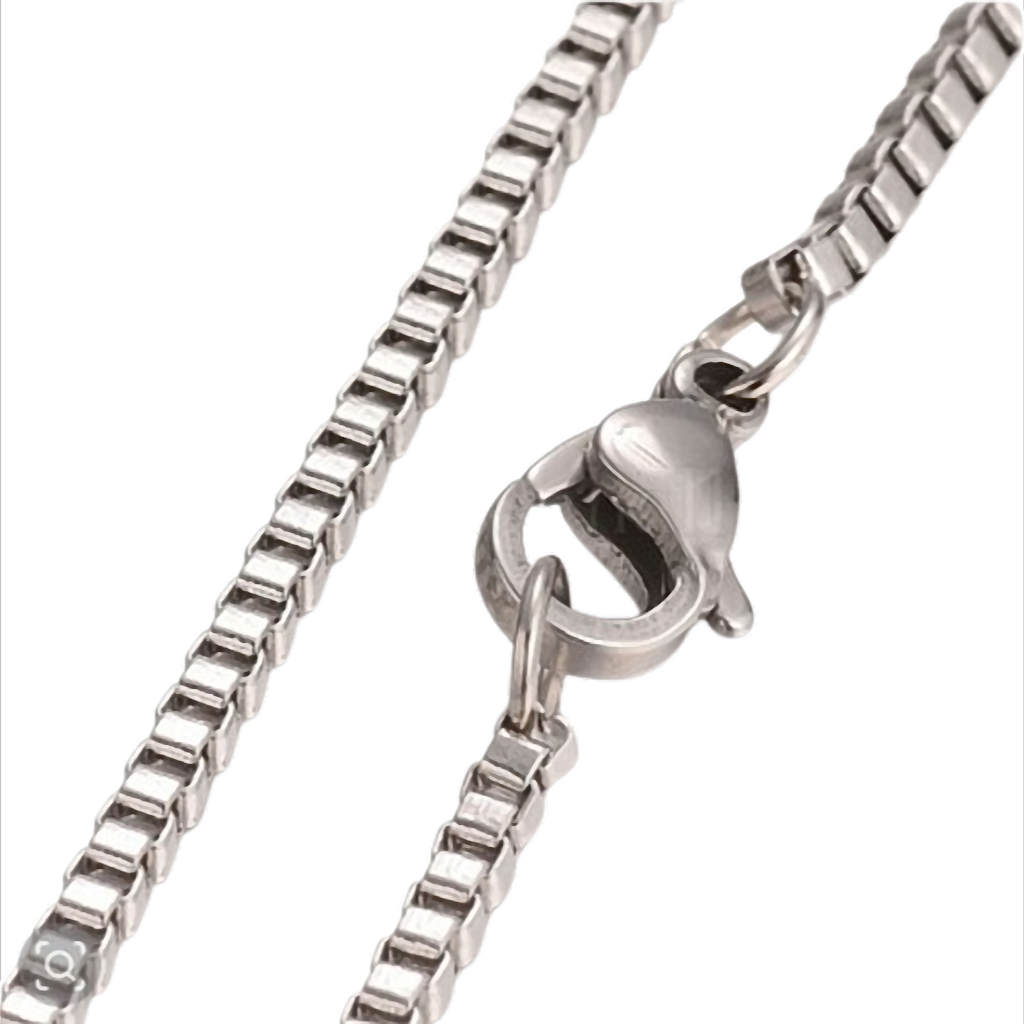 Milano Cube Venezianerkette aus Edelstahl – 2 mm – 60 cm oder 65 cm