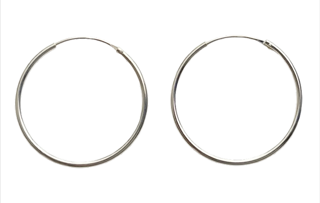 Pure Silver Hoops Creolen 925 Sterling Silber – Ø 8 / 14 / 25 / 30 mm - 1,5 mm Stärke