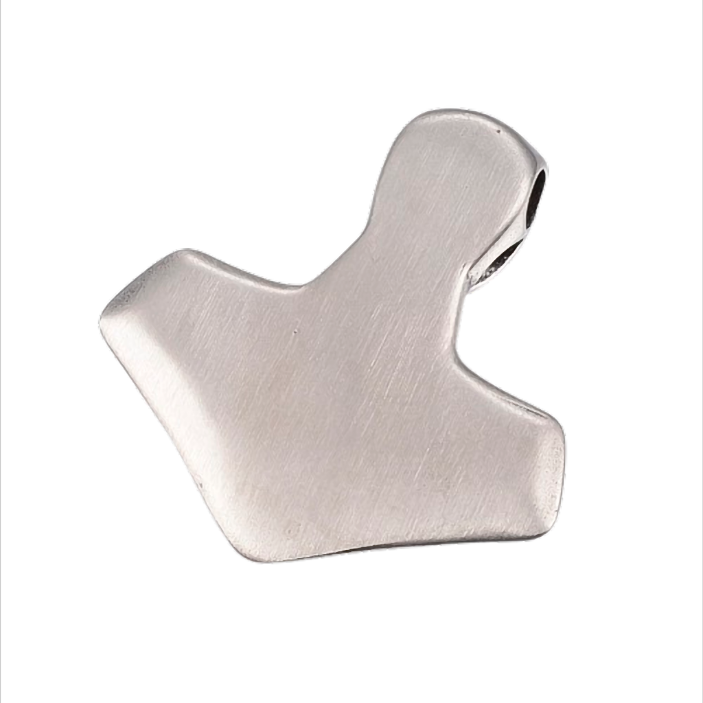 Raben-Mjölnir Edelstahl Kettenanhänger  34 x 33,5 x 8 mm, Bohrung 4 mm