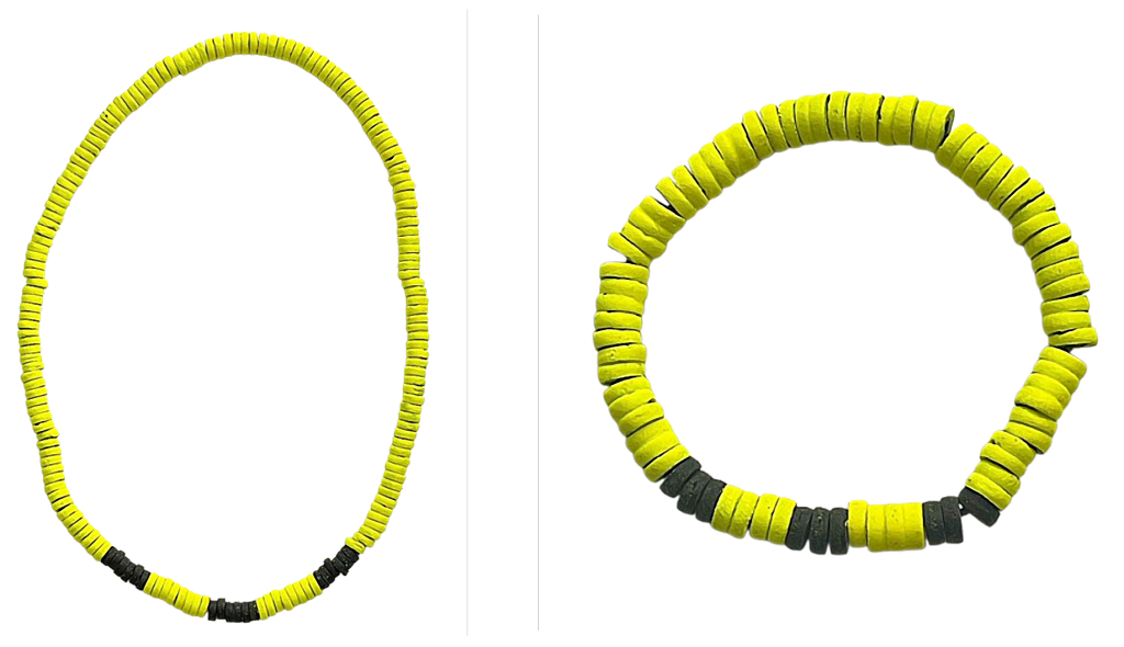 Heishi Kette Armband aus Kokos – Stretch Neon/Schwarz