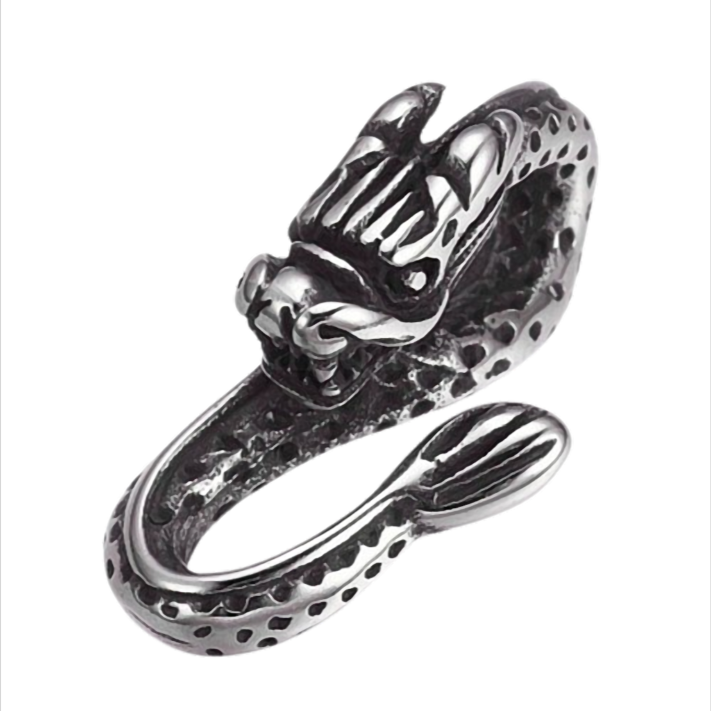 Dragon Claw Steel Drachenkopf-Anhänger aus Edelstahl – 27 × 13 × 13 mm