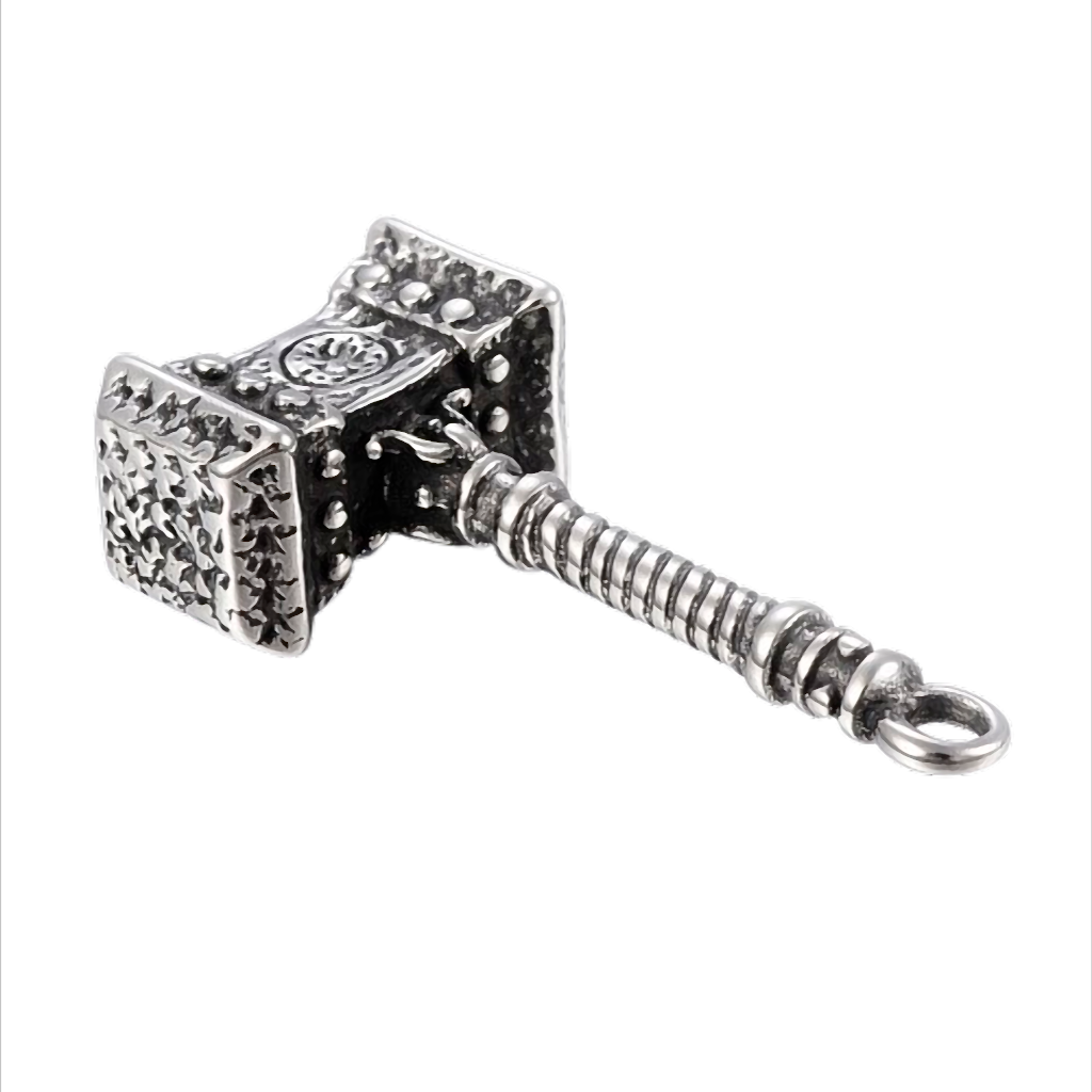 „Donnerhammer Galdur“ Kettenanhänger aus Edelstahl – 58 × 28 × 15 mm