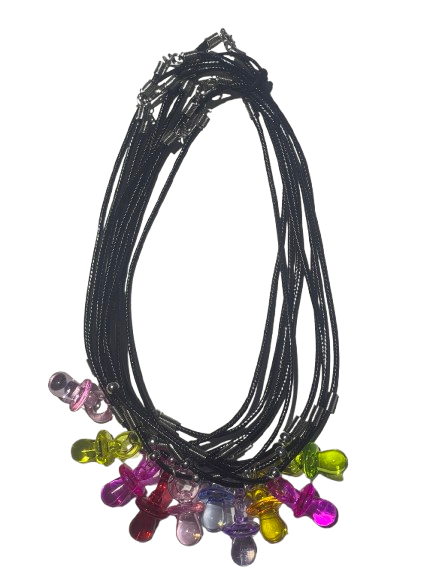 Schnuller transparent, gemischte Farben, ca. 15 x 31 mm