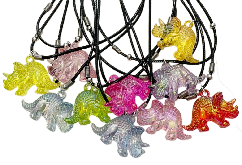 Bunte Dinos transparent und schillernd, gemischte Farben, ca. 43 x 31 mm