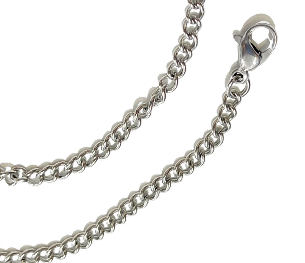 SteelChain Classic Panzerkette Edelstahl Kette, 3 mm, Längen 42–60 cm