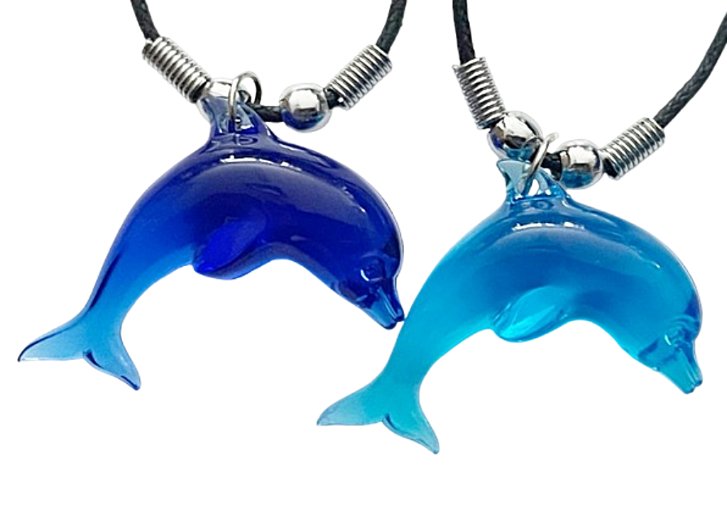 Delfin dick, blau und hellblau gemischt, ca. 3,4 x 5,3 cm