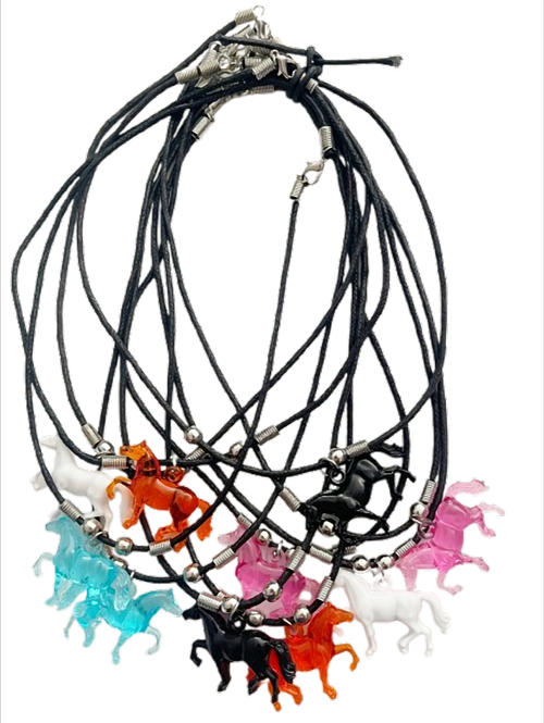 Bunte Pferde transparent, gemischte Farben, ca. 2,6 x 4 cm