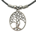 Kette mit Lebensbaum-Anhänger am Wachsband – 48 cm