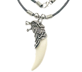 Kette mit Wolfszahn am Wachsband – 48 cm