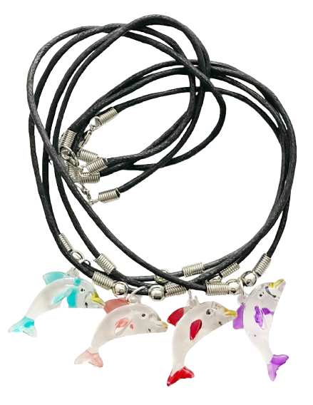 Delphine transparent, gemischte Farben, ca. 5 x 2,5 cm