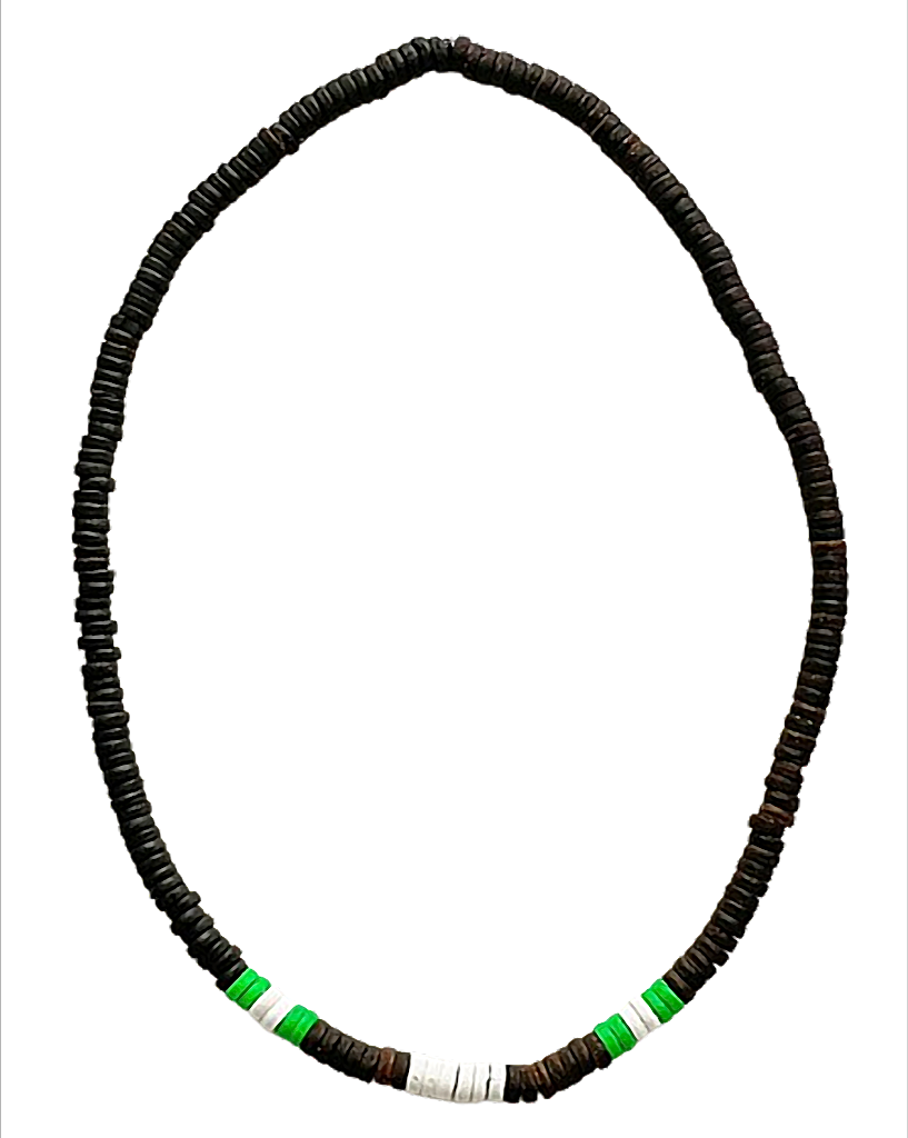 Heishi Kette Armband aus Kokos – Stretch Schwarz/Blau/Weiss