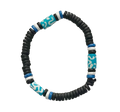 Heishi Armband aus Kokos – Stretch schwarz/Türkis