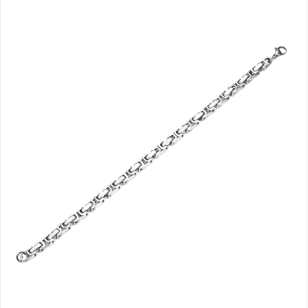 „Silberpfad Nexus“  Edelstahl Armband Kettenarmband  22 cm lang, 5 mm stark