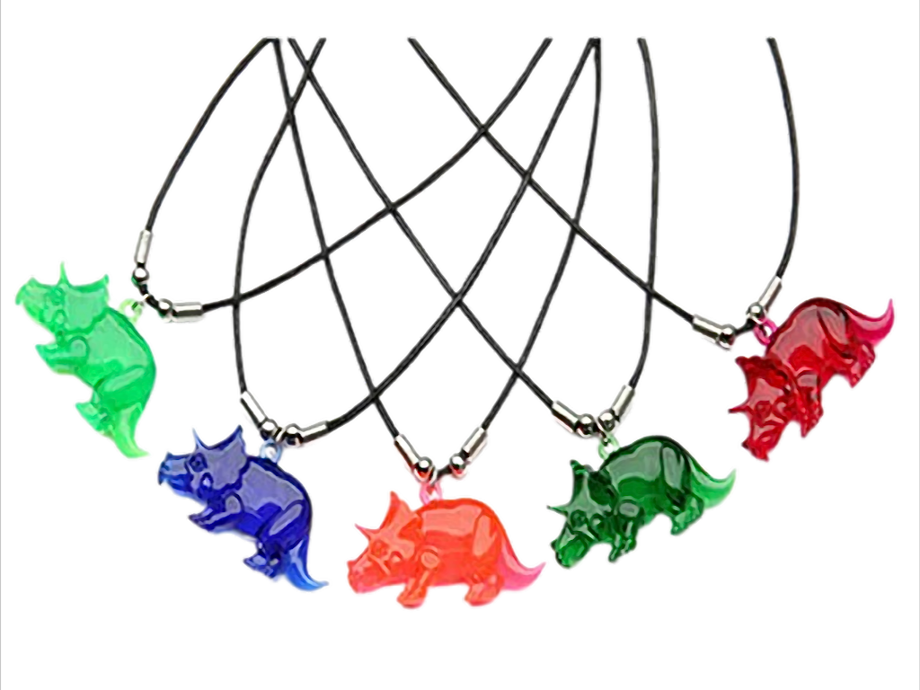 Bunte Dinos Triceratops transparent, gemischte Farben, ca. 5 x 2,5 cm