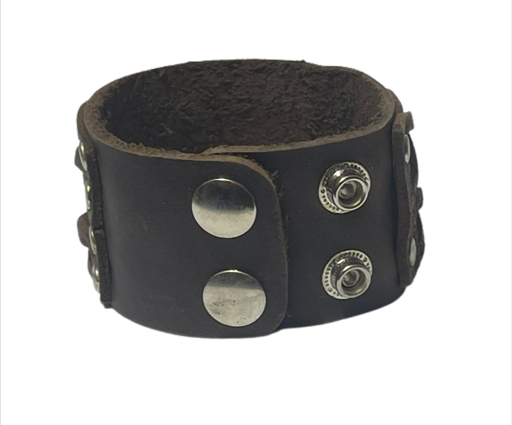 Nordic Wrap Breites Lederarmband geflochten – verstellbar