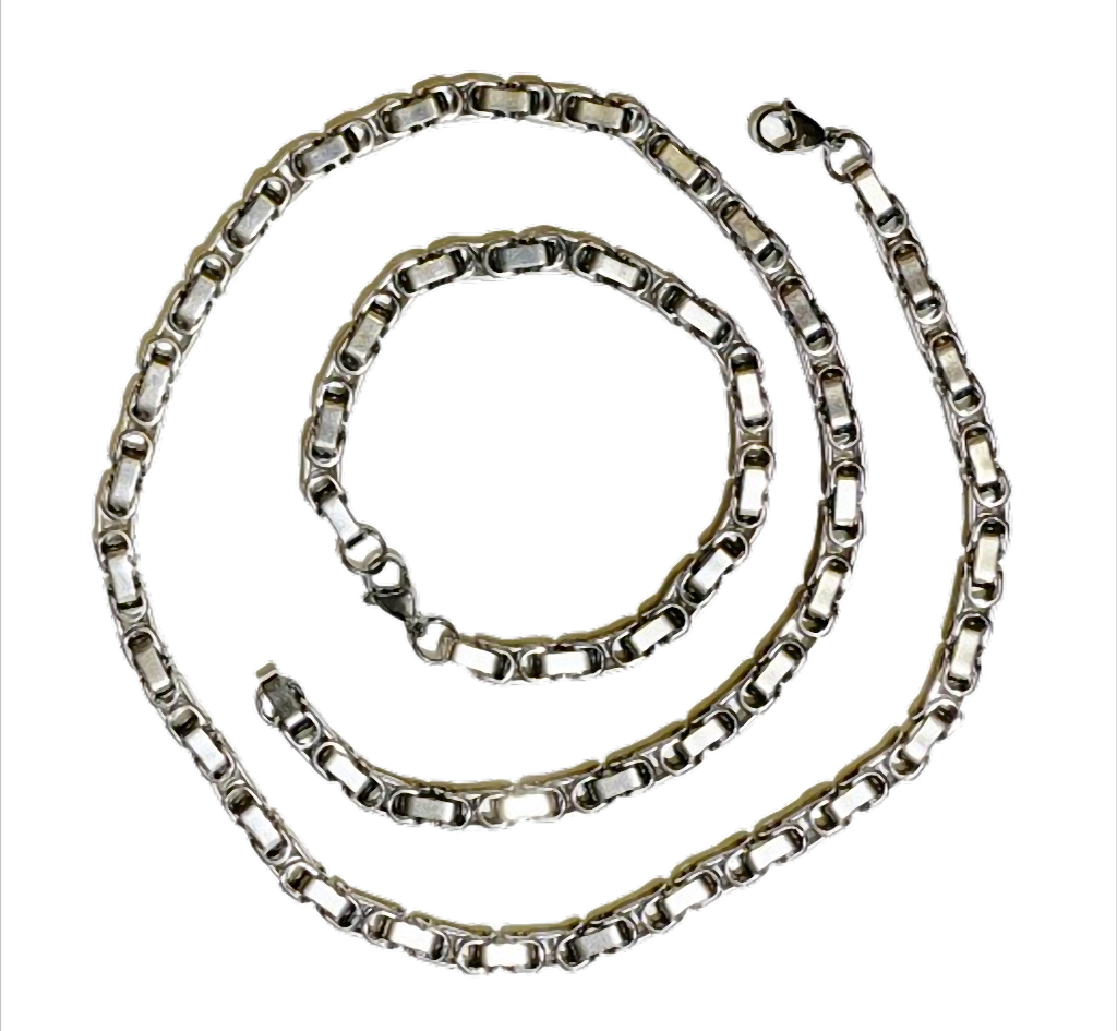 Steel Heritage Chain Set Schmuckset Edelstahl Kette 60 cm & Armband 21 cm