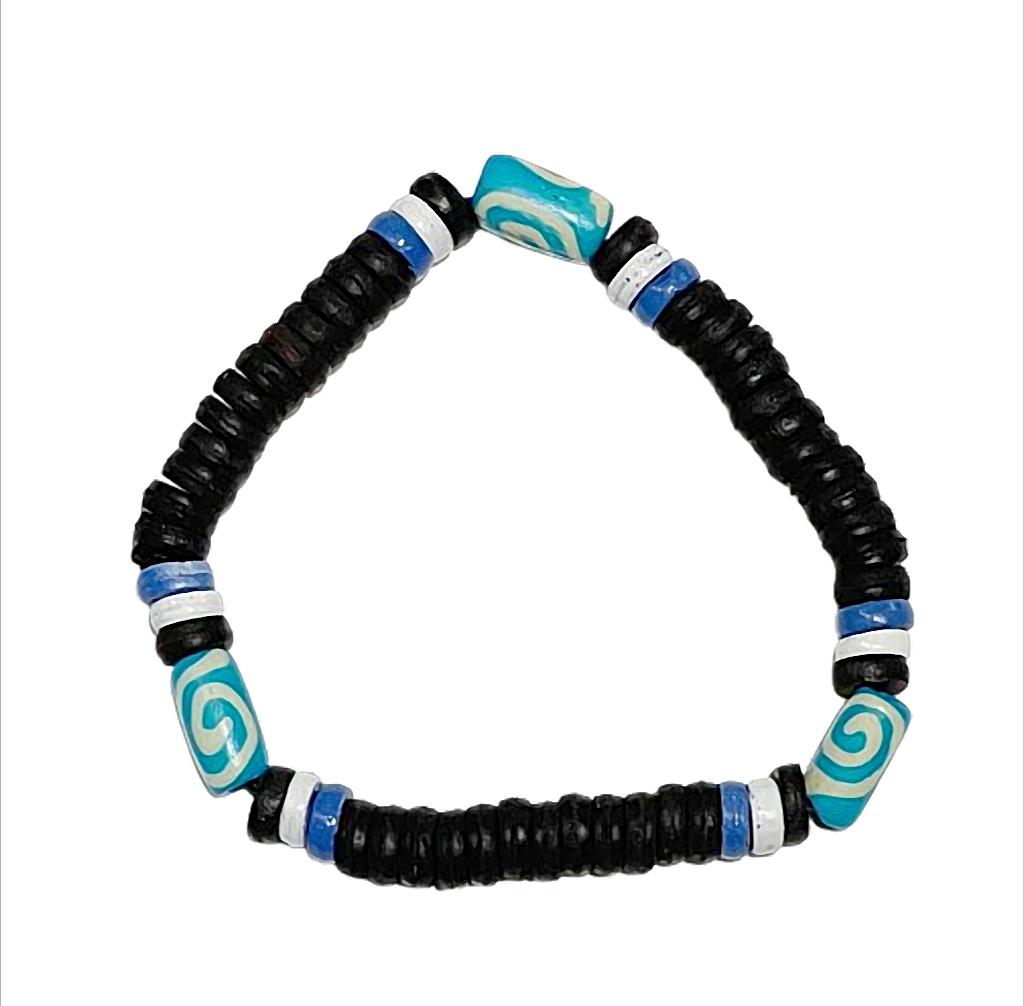 Ocean Wave Spirit Heishi Kette Armband aus Kokos – Stretch Halskette