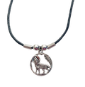 Spirit Wolf Halskette mit Wolf-Anhänger und Feder – Modeschmuck – 48 cm