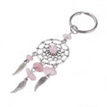 Schlüsselanhänger Schlüsselring Traumfänger Dreamcatcher mit Rosenquarz
