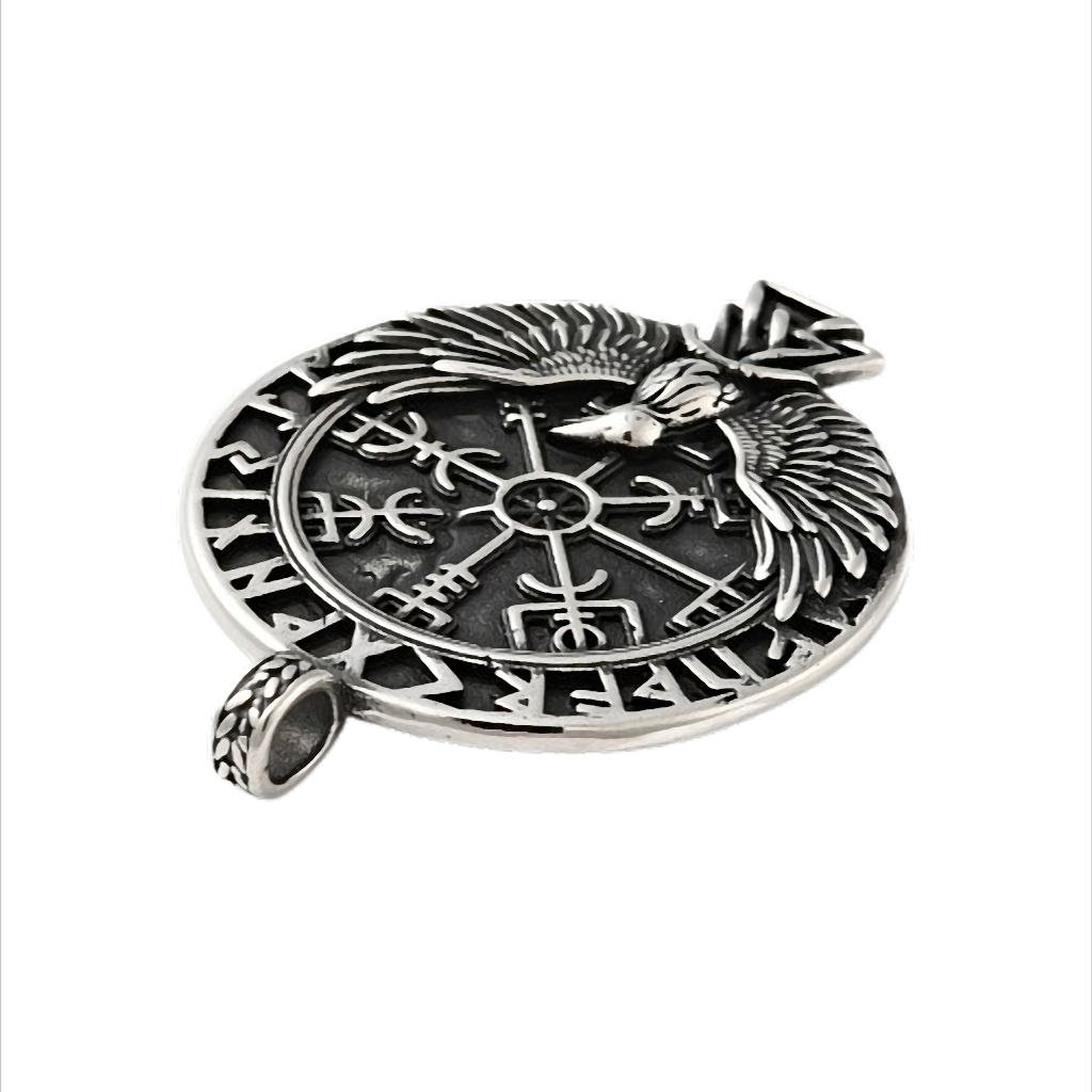 Runenrabe Valdr Kettenanhänger aus Edelstahl – beidseitig graviert