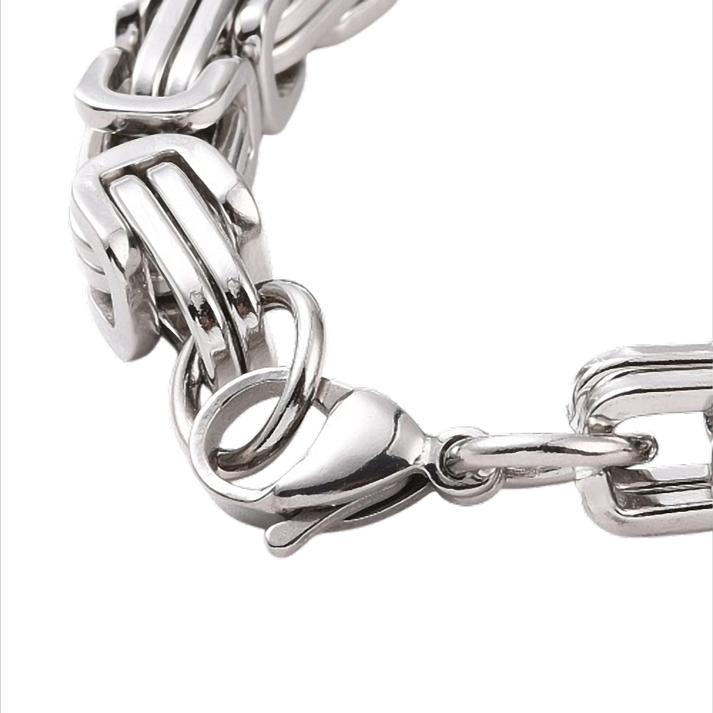 „SteelGrid“ Edelstahl Armband Königsarmband  23 cm lang, 8 mm stark