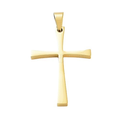 Classic Faith Steel Kreuz-Anhänger aus Edelstahl Silber / Gold o. Schwarz