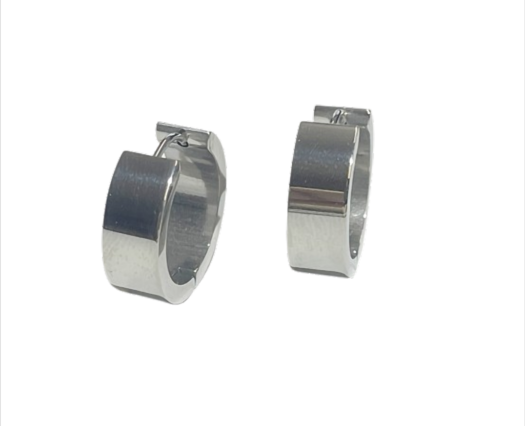 Silver Edge  Creolen Edelstahl silberfarben – Ø 20 mm, 6 mm breit