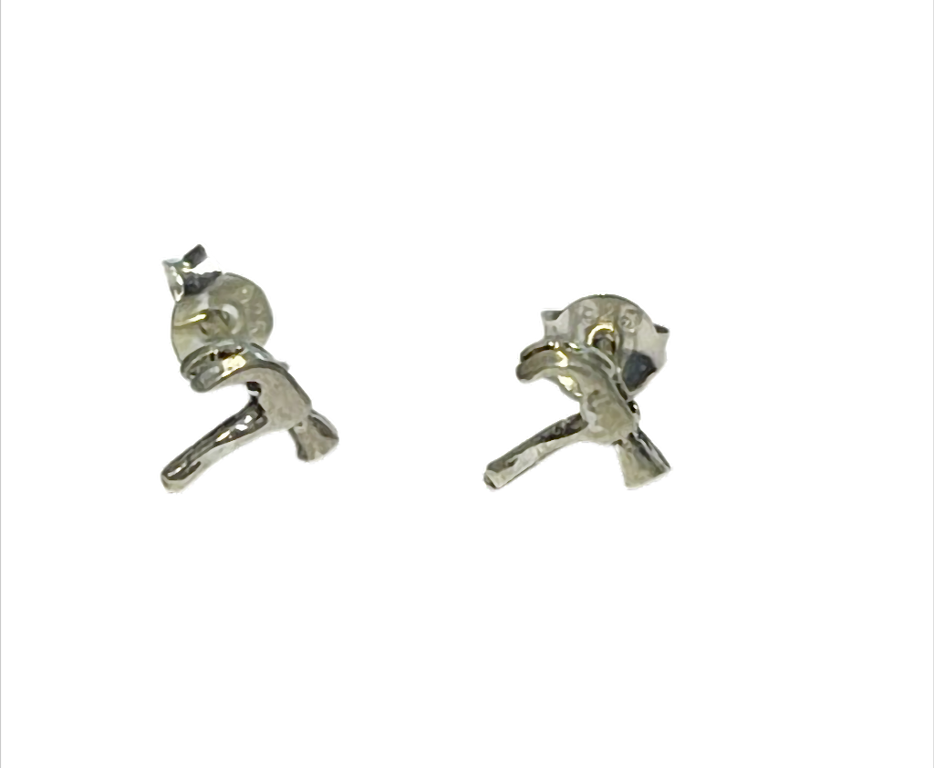 „CraftHammer“ Ohrstecker Zimmermannshammer – 925er Silber – ca. 7 x 7 mm