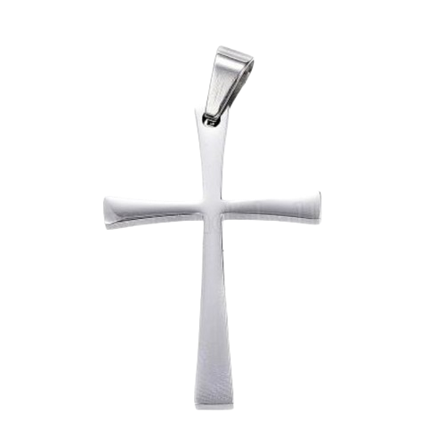 Classic Faith Steel Kreuz-Anhänger aus Edelstahl Silber / Gold o. Schwarz