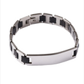 Urban Steel ID Edelstahl-Armband mit schwarzer Einlage und Gravurplatte 20,5 cm