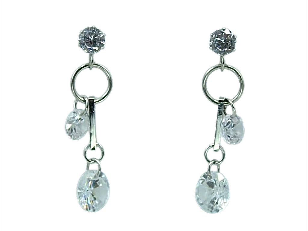 Crystal Whisper Drops Ohrstecker mit Strass-Tropfen – Edelstahl, ca. 32 mm