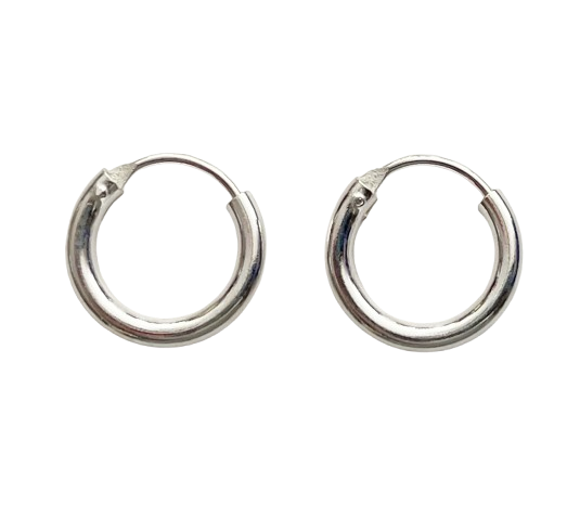 Silver Classic Hoops Creolen 925 Sterling Silber – 2 mm Stärke, Ø 8 bis 70 mm