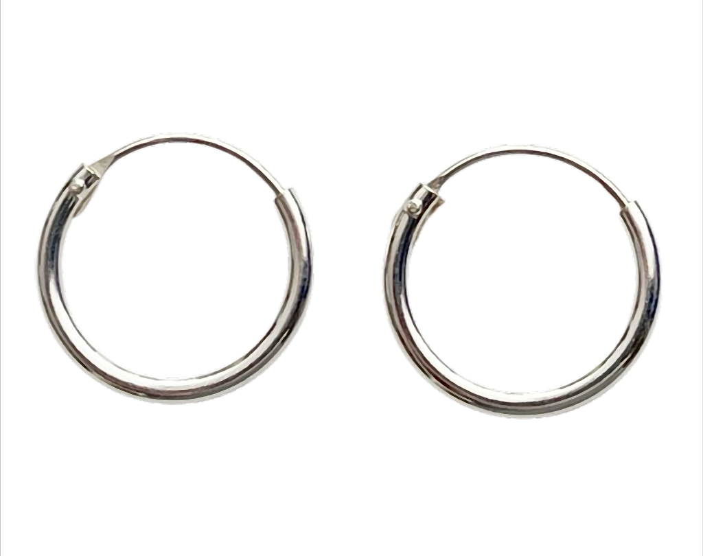 Pure Silver Hoops Creolen 925 Sterling Silber – Ø 8 / 14 / 25 / 30 mm - 1,5 mm Stärke