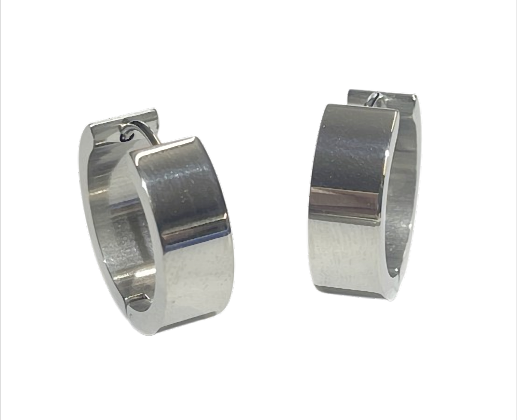 Silver Edge  Creolen Edelstahl silberfarben – Ø 20 mm, 6 mm breit