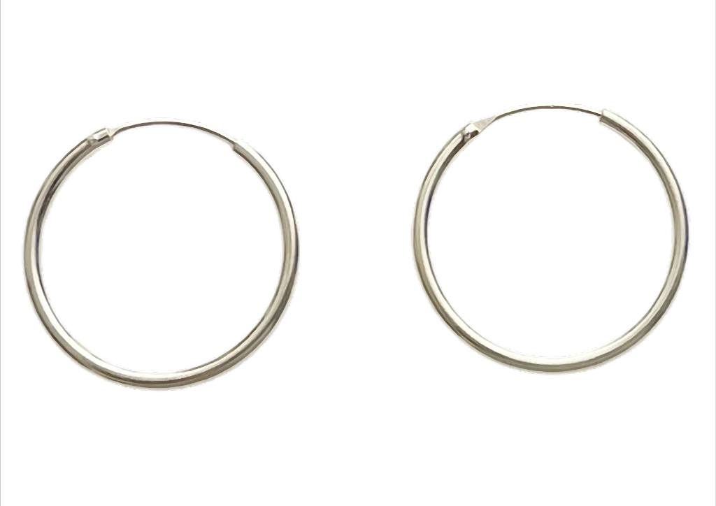 Silver Classic Hoops Creolen 925 Sterling Silber – 2 mm Stärke, Ø 8 bis 70 mm