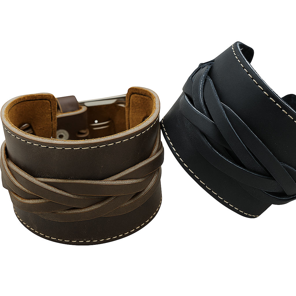 Ravenclasp Breites Lederarmband mit Schnalle – verstellbar