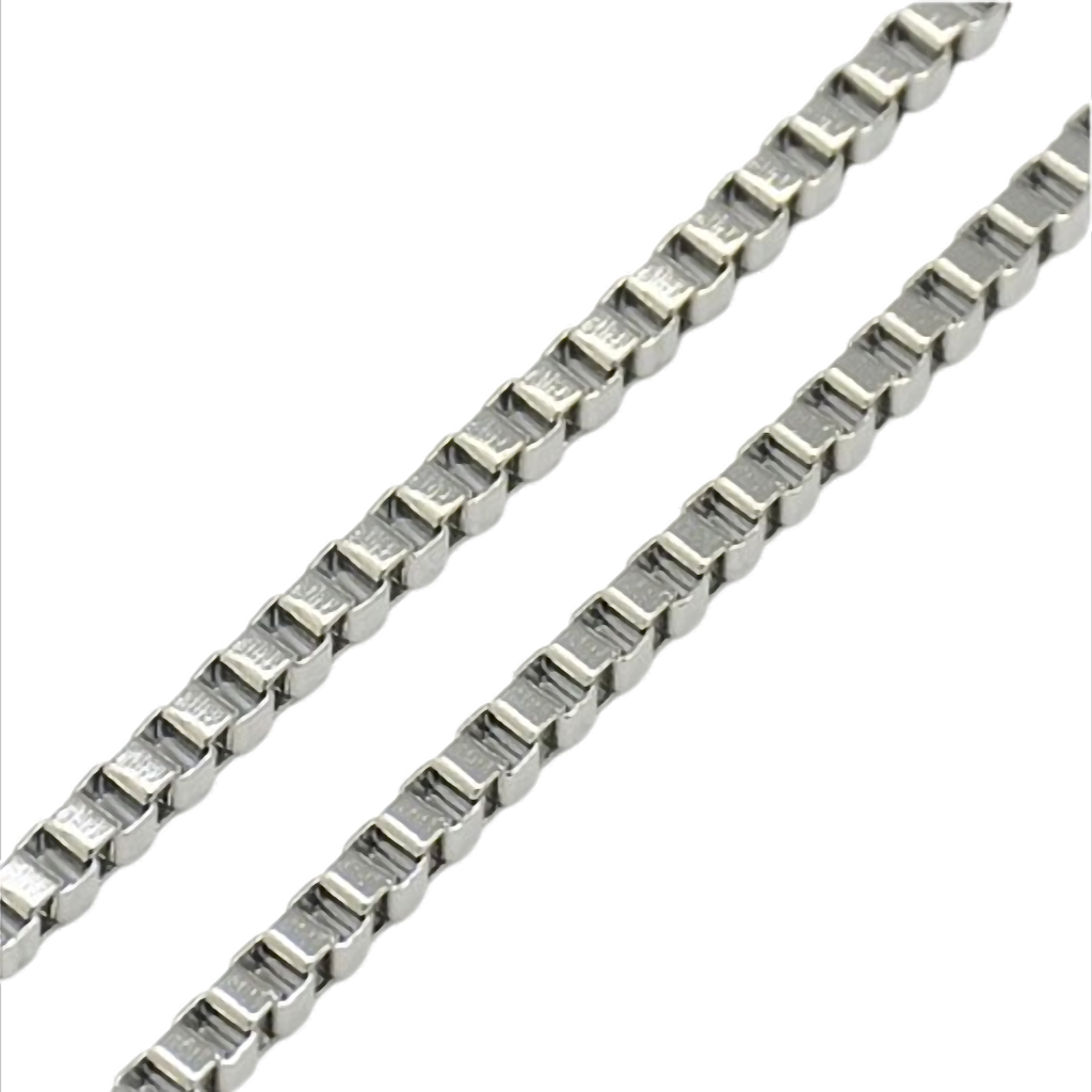 Torino Cube Venezianerkette aus Edelstahl – 3 mm stark – 50, 55 oder 60 cm