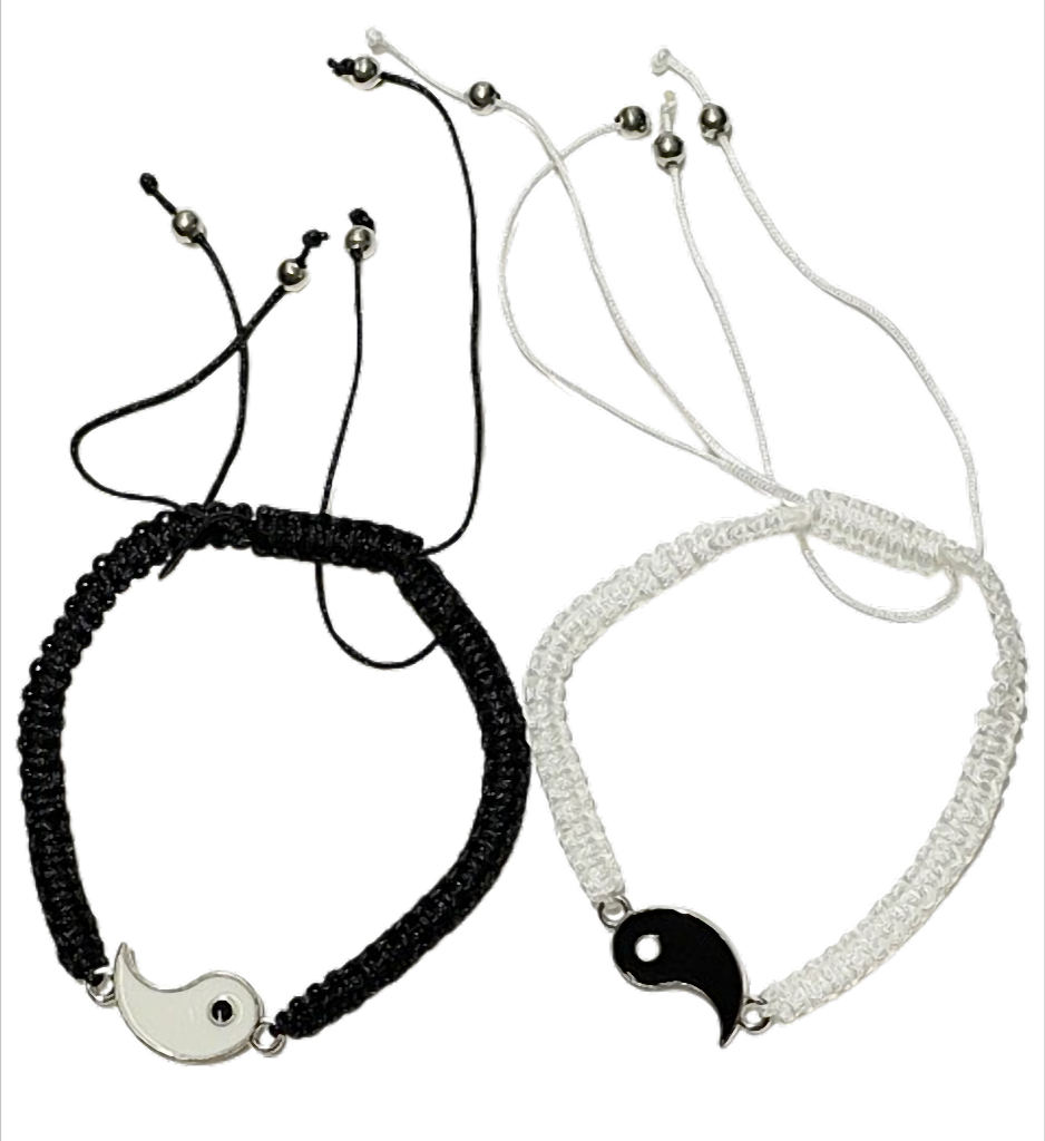 Balance Duo – Yin & Yang Armband Set Yin Yang – Makramee Armbänder einstellbar