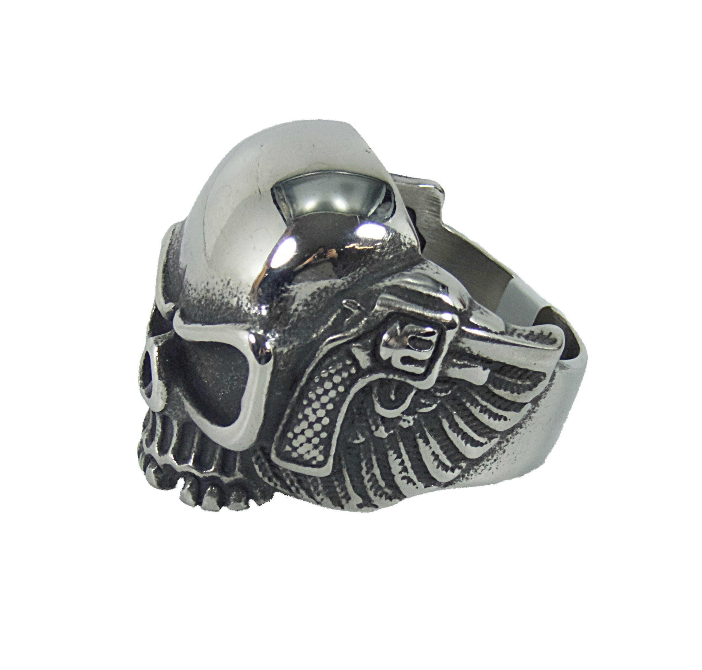 Ring Fingerring Edelstahl Totenkopf Skull Colt Engelsflügel Biker Rocker