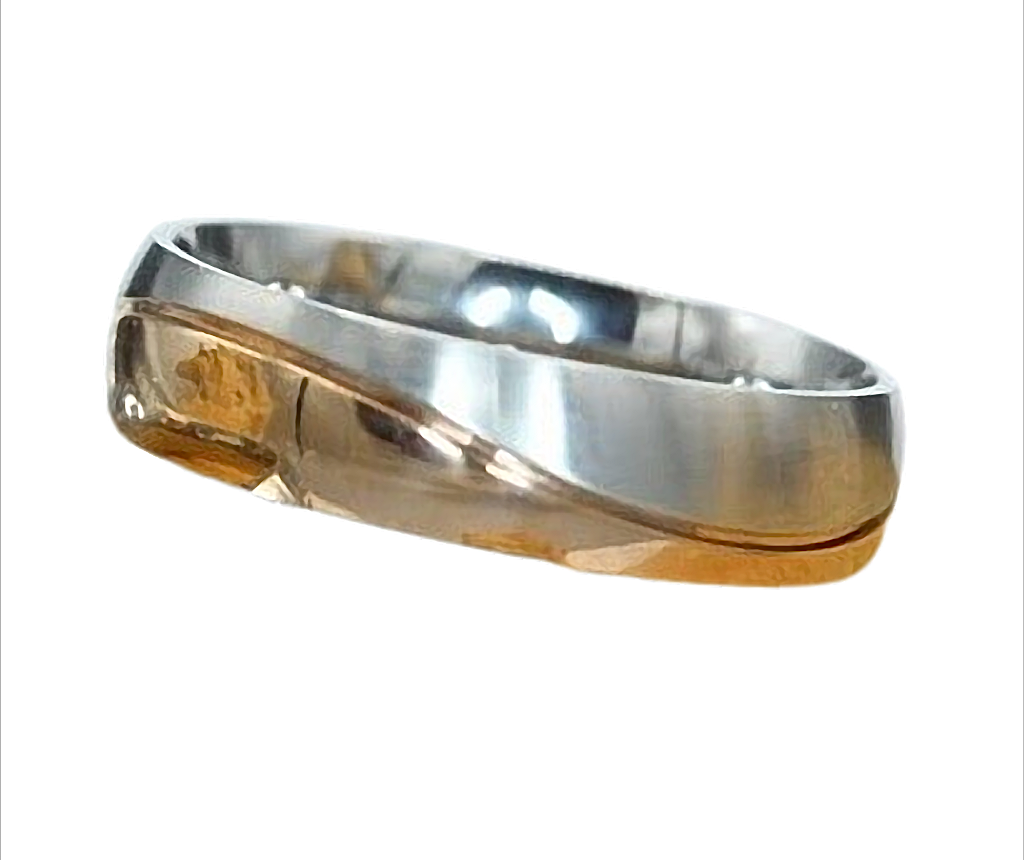 Steel Harmony Rosé Ring Bandring Partnerring Silber & Rose` Edelstahl 9 mm breit